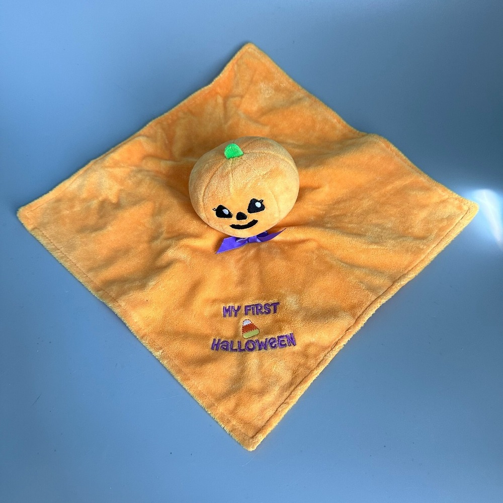 Magic Years My First Halloween Pumpkin Baby Security Blanket Lovey Orange Satin